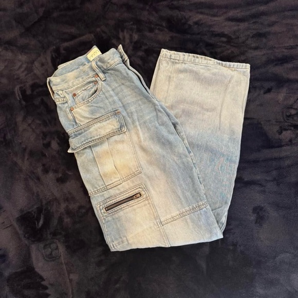 Alice + Olivia Light Blue Cargo Jeans